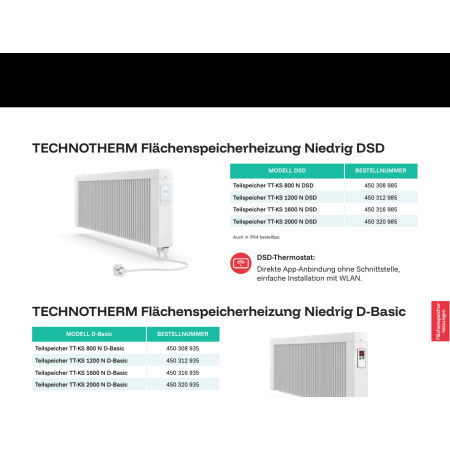 Grzejnik częściowo akumulacyjny TT-KS 2000 N DSM TECHNOTHERM - seria
