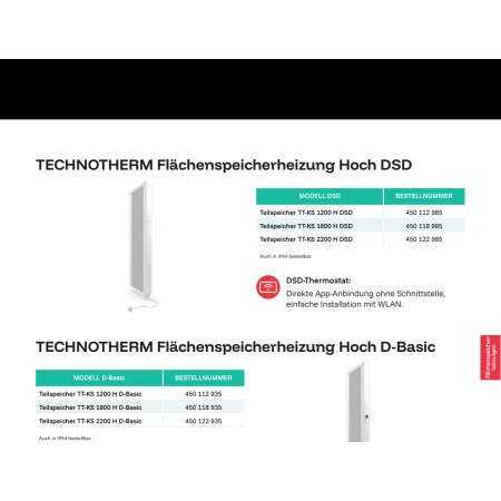 Grzejnik częściowo akumulacyjny TT-KS 1200 H DSM TECHNOTHERM - seria