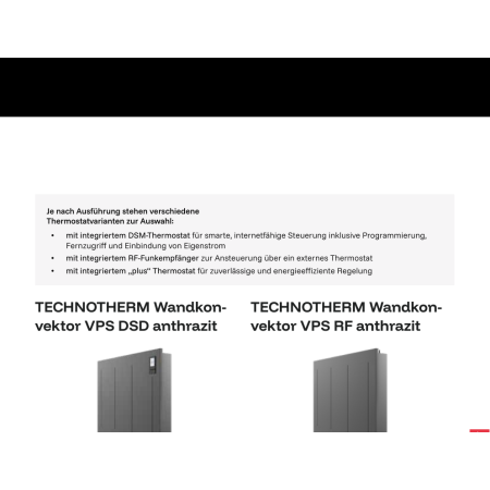 Konwektor ścienny VPS-Z 1500 DSM TECHNOTHERM - seria