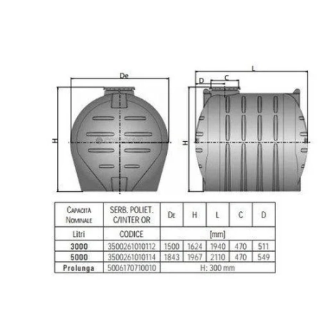 Cordivari PE 5000 l - zbiornik magazynowy podziemny