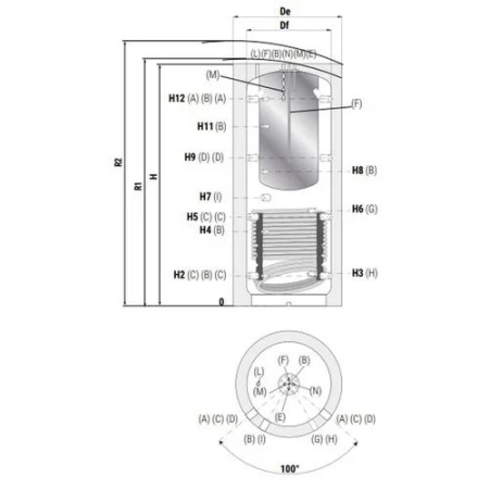 Cordivari COMBI 3 INOX 500 l - bufor z przygotowaniem c.w.u.