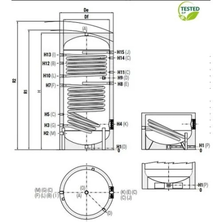 Cordivari BOLLY 2 ST FB 800 l - zasobnik c.w.u.
