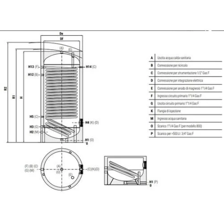 Cordivari BOLLY 1 XL 500 l - zasobnik c.w.u.
