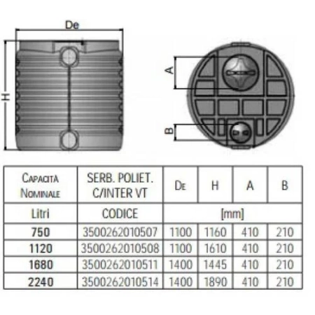 Cordivari PE 2240 l - zbiornik magazynowy podziemny