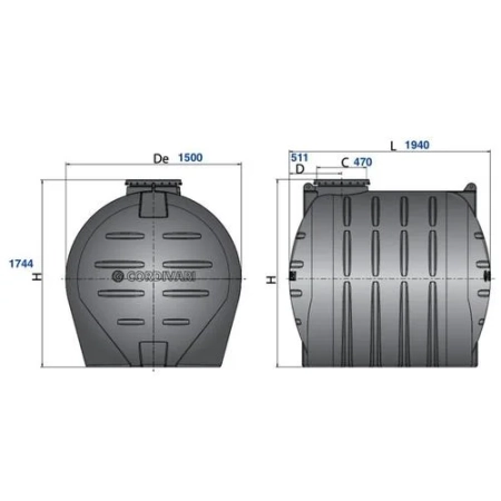 Cordivari PE 3000 l - zbiornik magazynowy podziemny