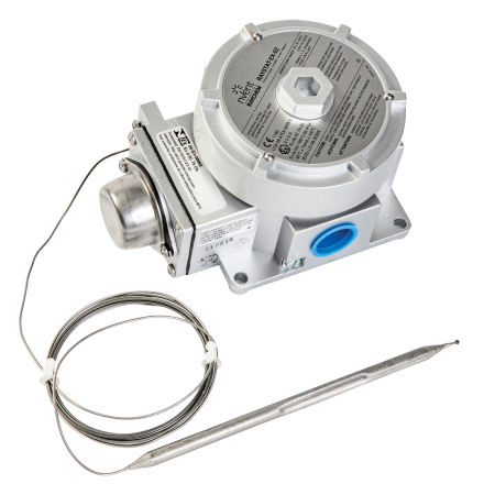 RAYSTAT-EX-02 - Termostat mechaniczny z powierzchniowym pomiarem temp., czujnik cieczowy z kapilarą, nastawy od -4°C do +163°C - Chemelex Raychem