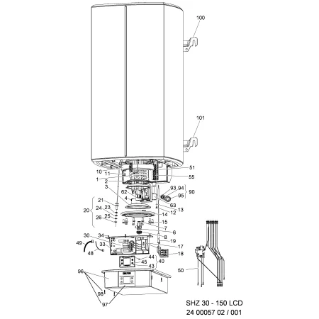 STIEBEL ELTRON 264255 anoda - Anode Set SHZ 30-150 LCD do SHZ