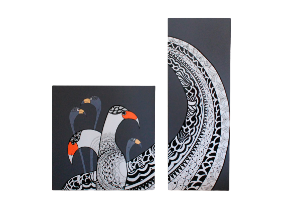 UDEN-S — "Krylata istoriya" (diptych) — Metal-ceramic design heater "Krylata istoriya" (diptych)